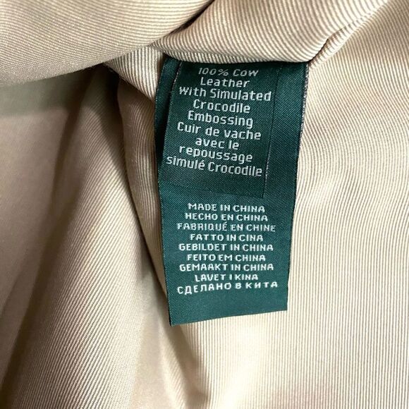 Lauren Ralph Lauren Red Croc-Embossed Tote - Picture 9 of 15